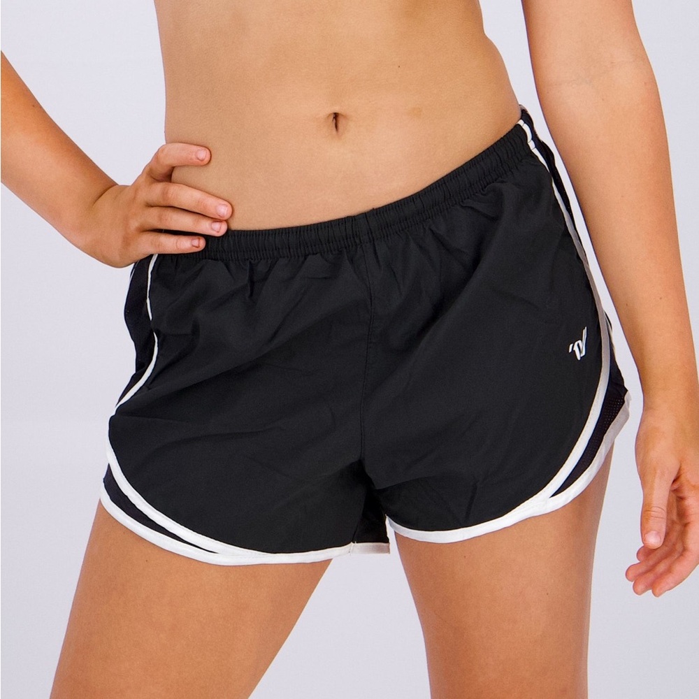Varsity Black Athletic Shorts built in brief girls size YL large L
